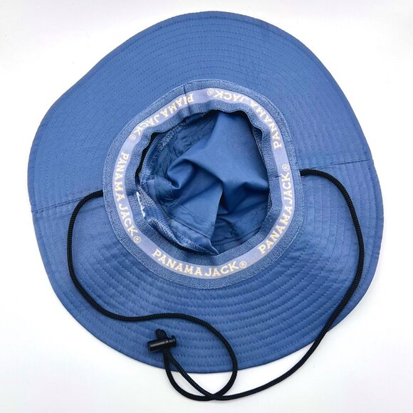 Panama Jack Blue Wide Brim Sun Hat Outdoor Boonie Hat with Chin Strap - Picture 5 of 8
